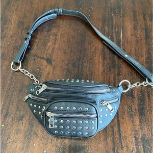 Urban Outfitters, Black Studded Belt Bag